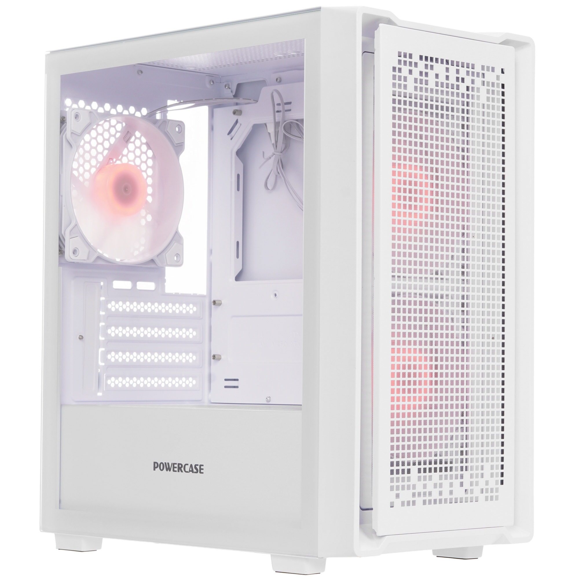 Корпус Powercase Mistral SM04 ARGB, Tempered Glass, Front Nylon Filter, 3x120mm ARGB PWM fans, белый, mATX  (CMMSM04W-A3)