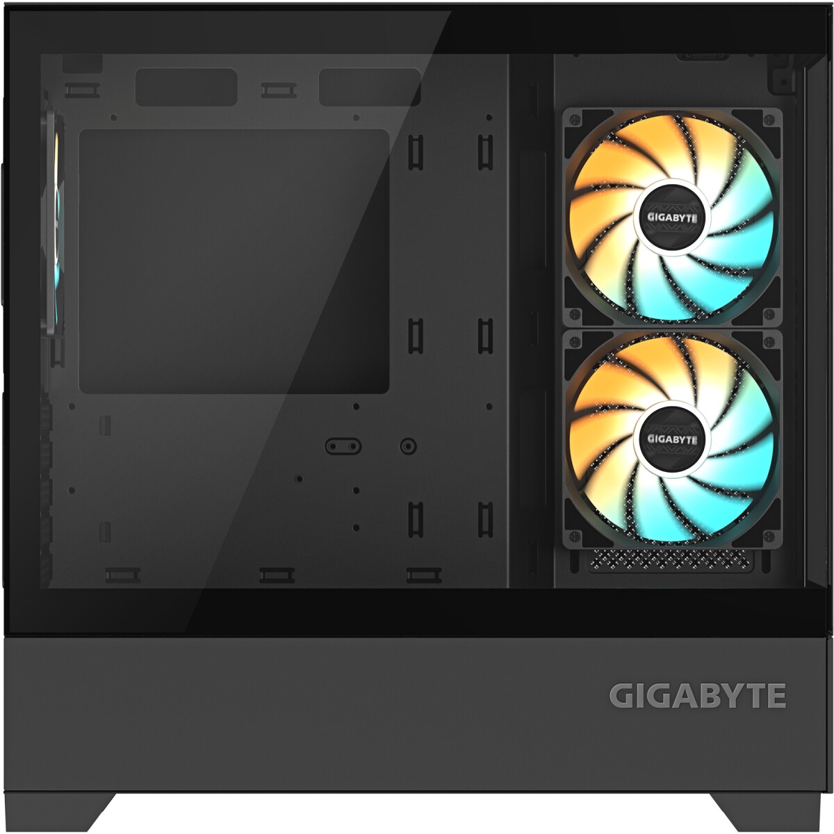 Корпус Powercase Vision Micro M4B, Tempered Glass, Type-C, 3x 120mm ARGB PWM Fan, чёрный, mATX (CVMM4B-A3)