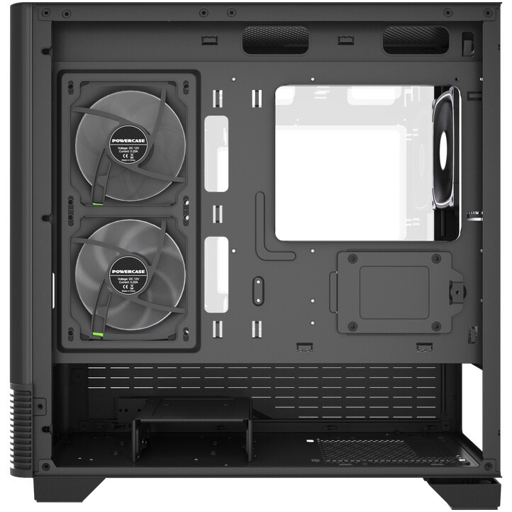 Корпус Powercase Vision Micro M4B, Tempered Glass, Type-C, 3x 120mm ARGB PWM Fan, чёрный, mATX (CVMM4B-A3)