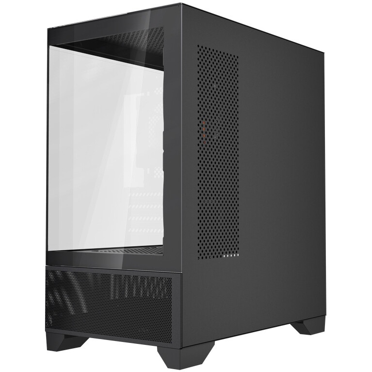 Корпус Powercase Vision Micro M4B, Tempered Glass, Type-C, 3x 120mm ARGB PWM Fan, чёрный, mATX (CVMM4B-A3)