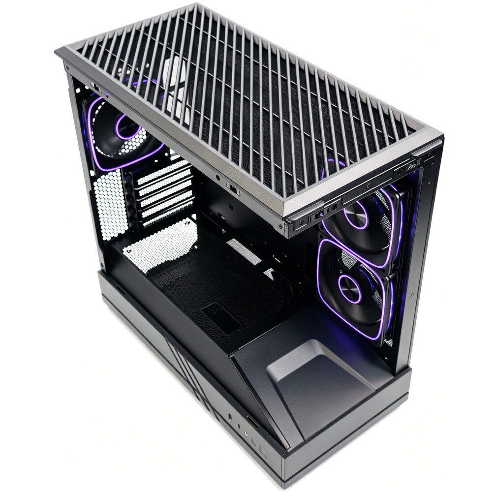 Корпус Powercase Vision Micro M4B, Tempered Glass, Type-C, 3x 120mm ARGB PWM Fan, чёрный, mATX (CVMM4B-A3)