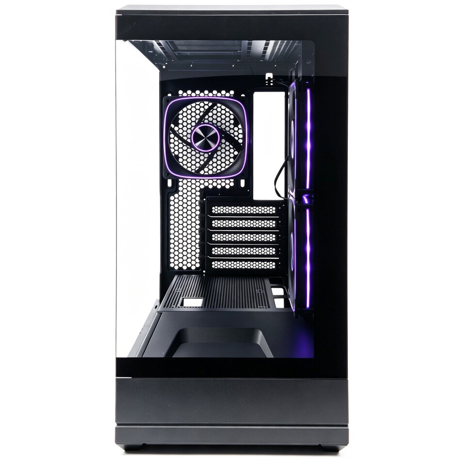 Корпус Powercase Vision Micro M4B, Tempered Glass, Type-C, 3x 120mm ARGB PWM Fan, чёрный, mATX (CVMM4B-A3)