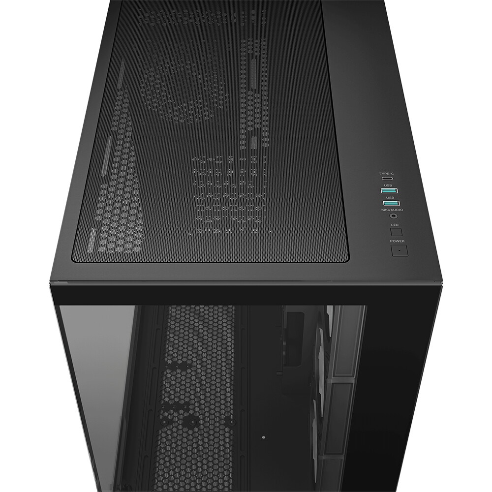 Корпус Powercase Vision Micro M6B, Curved Glass, Type-C, 3x 120mm ARGB PWM Fan, чёрный, mATX  (CVMM6B-A3)