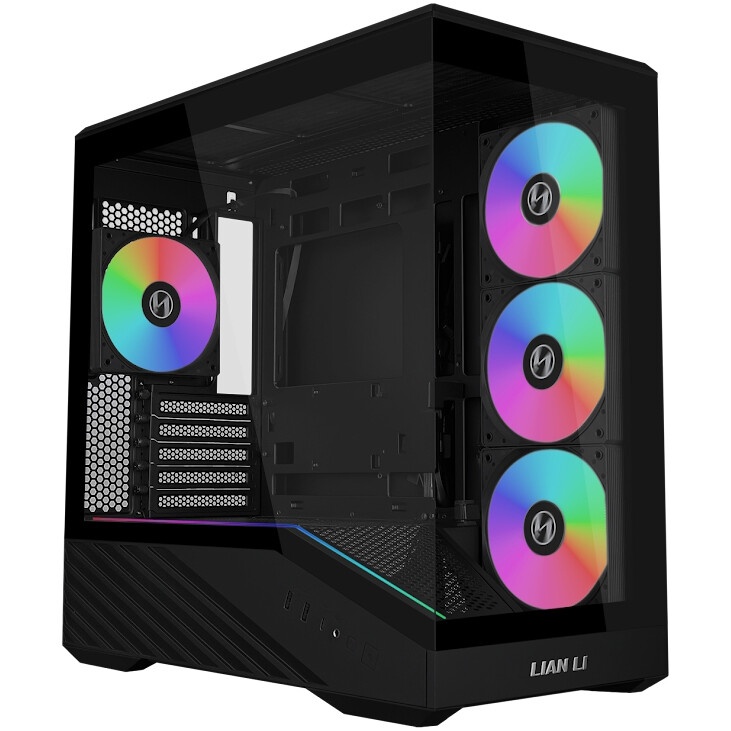 Корпус Powercase Vision Micro M6B, Curved Glass, Type-C, 3x 120mm ARGB PWM Fan, чёрный, mATX  (CVMM6B-A3)