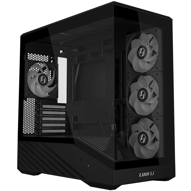 Корпус Powercase Vision Micro M6B, Curved Glass, Type-C, 3x 120mm ARGB PWM Fan, чёрный, mATX  (CVMM6B-A3)