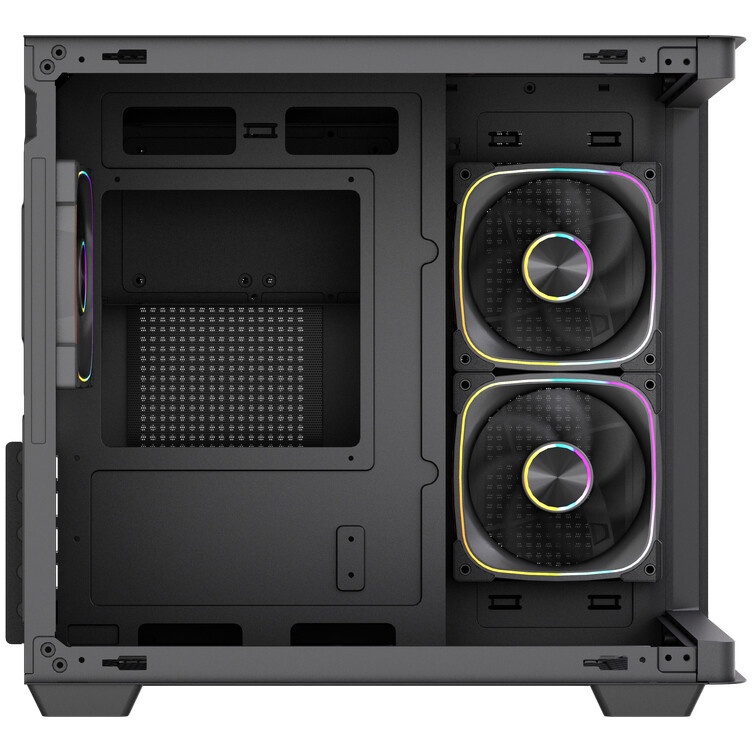 Корпус Powercase Vision Micro M6B, Curved Glass, Type-C, 3x 120mm ARGB PWM Fan, чёрный, mATX  (CVMM6B-A3)