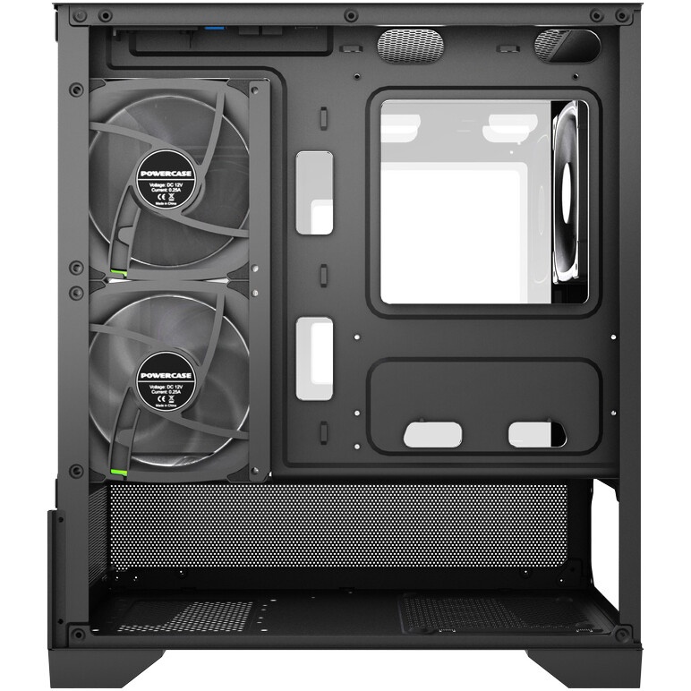 Корпус Powercase Vision Micro M6B, Curved Glass, Type-C, 3x 120mm ARGB PWM Fan, чёрный, mATX  (CVMM6B-A3)