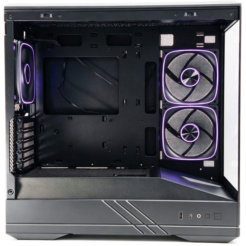 Корпус Powercase Vision Micro M6B, Curved Glass, Type-C, 3x 120mm ARGB PWM Fan, чёрный, mATX  (CVMM6B-A3)