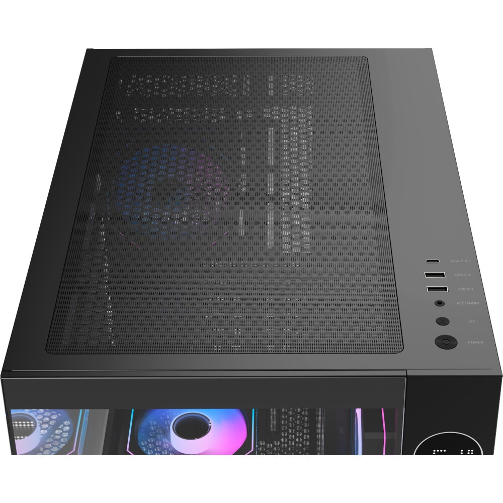 Корпус Deepcool CG530U 4F черный без БП ATX 10x120mm 4x140mm 1xUSB2.0 audio bott PSU