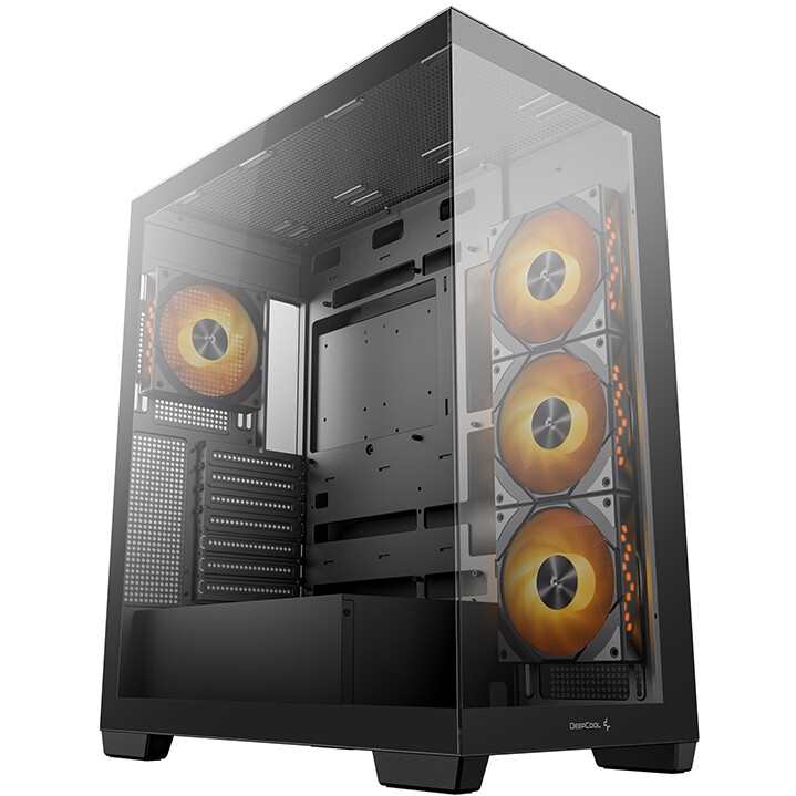 Корпус Deepcool CG530U 4F черный без БП ATX 10x120mm 4x140mm 1xUSB2.0 audio bott PSU