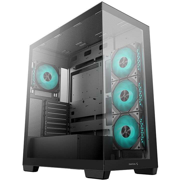 Корпус Deepcool CG530U 4F черный без БП ATX 10x120mm 4x140mm 1xUSB2.0 audio bott PSU