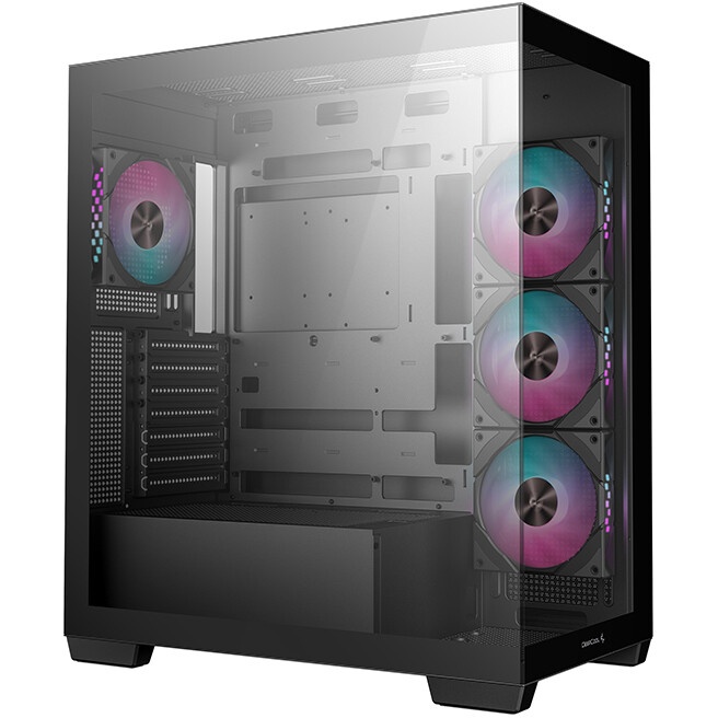Корпус Deepcool CG530U 4F черный без БП ATX 10x120mm 4x140mm 1xUSB2.0 audio bott PSU