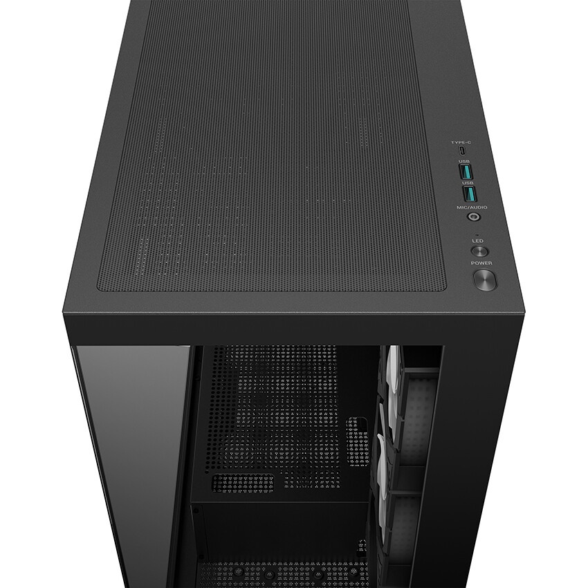Корпус Deepcool CG530U 4F черный без БП ATX 10x120mm 4x140mm 1xUSB2.0 audio bott PSU