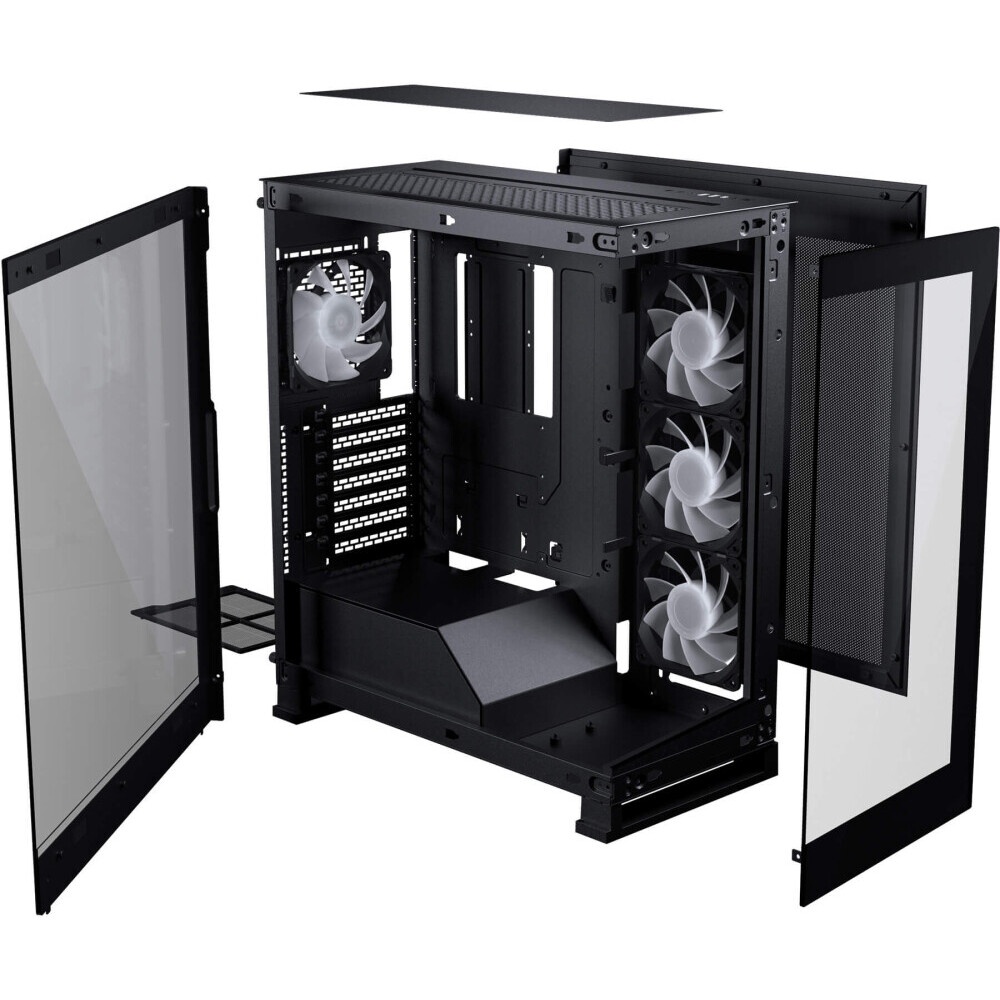 Корпус Deepcool CG530U 4F черный без БП ATX 10x120mm 4x140mm 1xUSB2.0 audio bott PSU