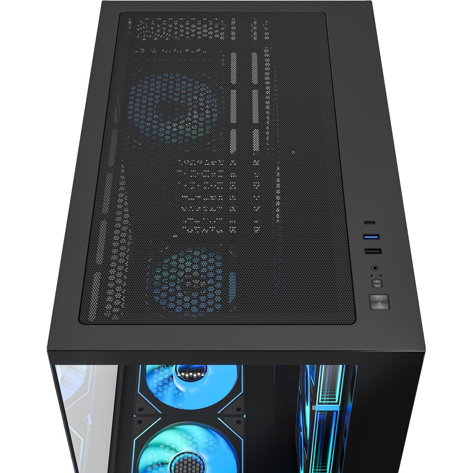 Корпус Deepcool CG530U 4F черный без БП ATX 10x120mm 4x140mm 1xUSB2.0 audio bott PSU