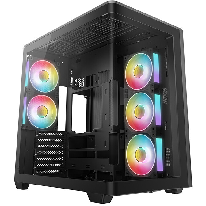 Корпус Deepcool CG530U 4F черный без БП ATX 10x120mm 4x140mm 1xUSB2.0 audio bott PSU
