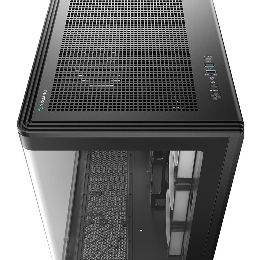 Корпус Deepcool CG530U 4F черный без БП ATX 10x120mm 4x140mm 1xUSB2.0 audio bott PSU