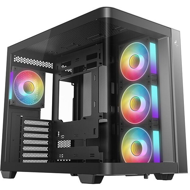 Корпус Deepcool CG530U 4F черный без БП ATX 10x120mm 4x140mm 1xUSB2.0 audio bott PSU