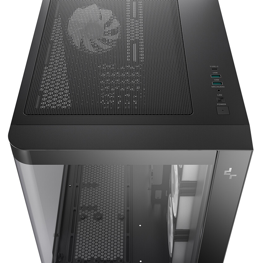 Корпус Deepcool CG530U 4F черный без БП ATX 10x120mm 4x140mm 1xUSB2.0 audio bott PSU