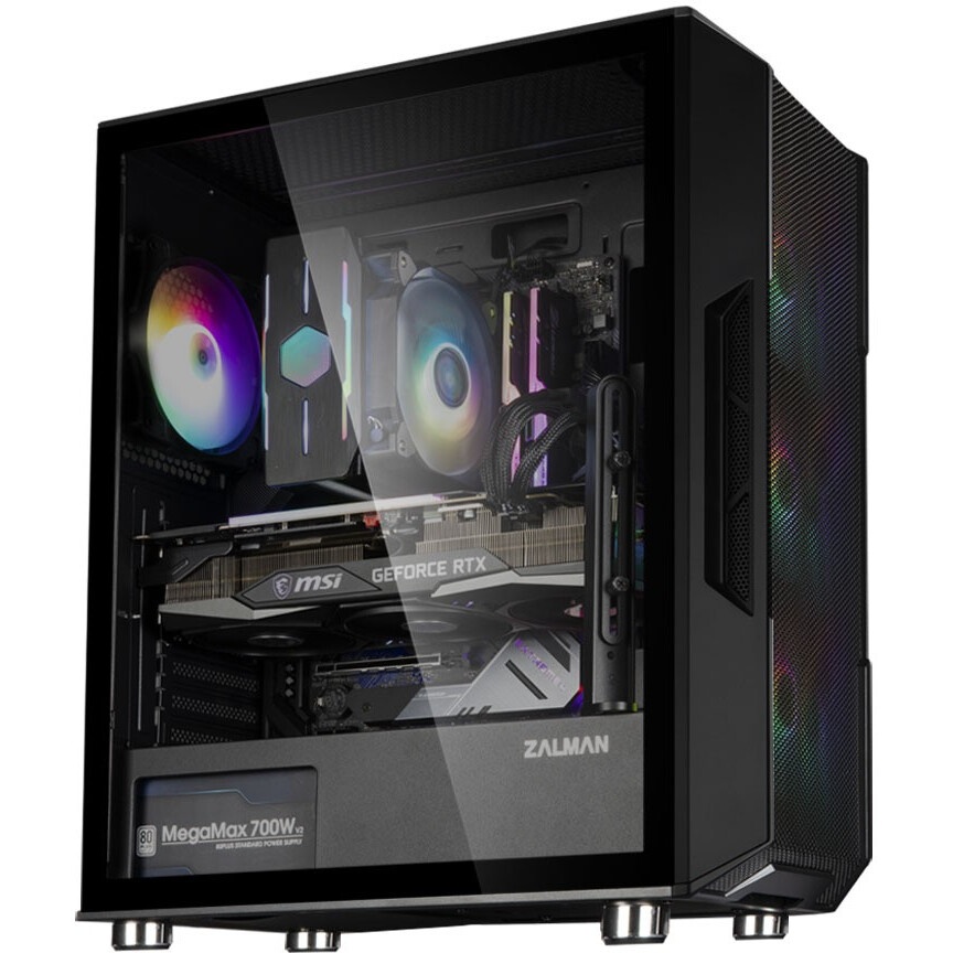 Корпус ZALMAN S6, ATX, BLACK, WINDOW, 2xCombo (3.5" or 2.5"), 1x2.5", 1xUSB Type C, 1xUSB3.0, 1xUSB2