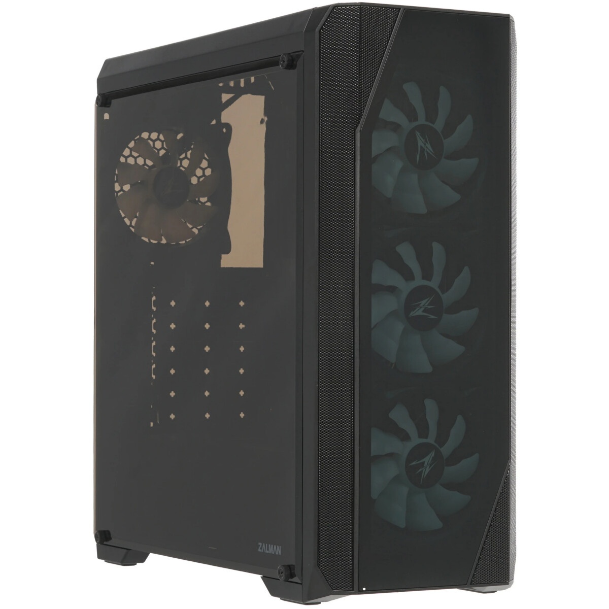 Корпус ZALMAN S6, ATX, BLACK, WINDOW, 2xCombo (3.5" or 2.5"), 1x2.5", 1xUSB Type C, 1xUSB3.0, 1xUSB2