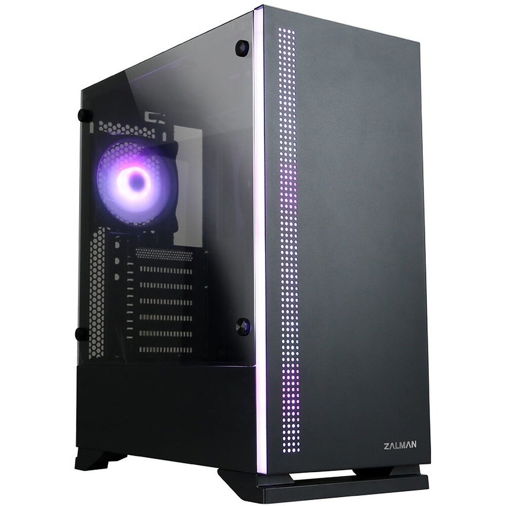 Корпус ZALMAN S6, ATX, BLACK, WINDOW, 2xCombo (3.5" or 2.5"), 1x2.5", 1xUSB Type C, 1xUSB3.0, 1xUSB2