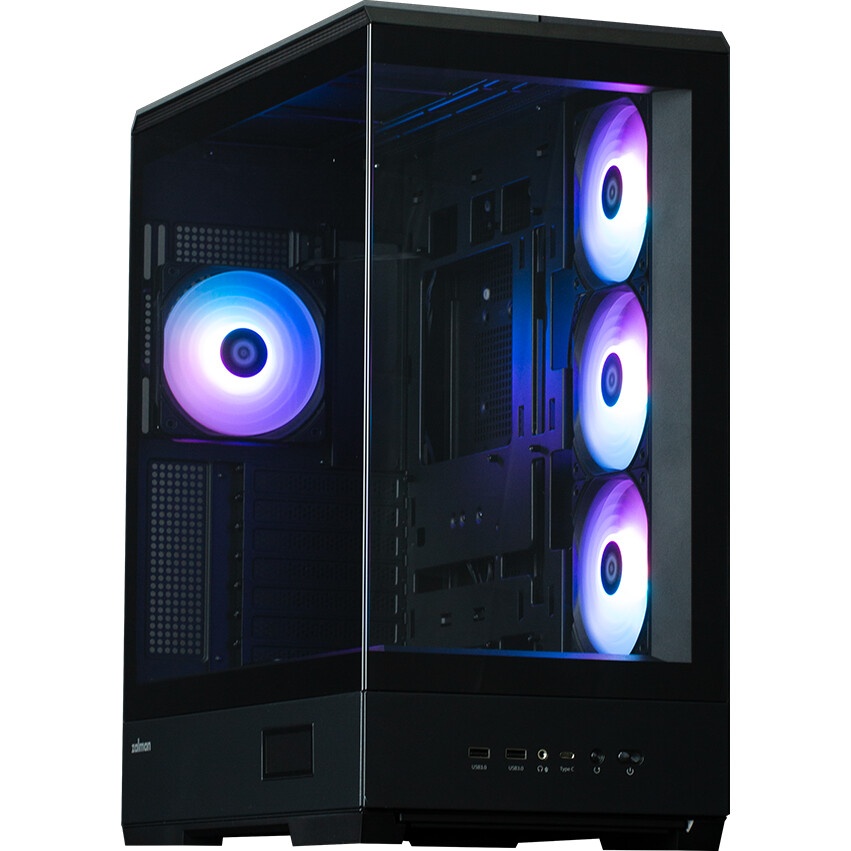 Корпус ZALMAN D50, ATX, BLACK, WINDOW, 2x3.5", 3x2.5", 1xUSB TYPE-C, 2xUSB3.0, FRONT 1xXF360, REAR 1