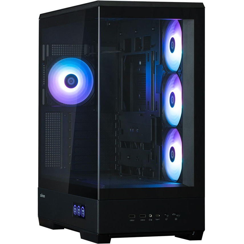 Корпус ZALMAN D50, ATX, BLACK, WINDOW, 2x3.5", 3x2.5", 1xUSB TYPE-C, 2xUSB3.0, FRONT 1xXF360, REAR 1