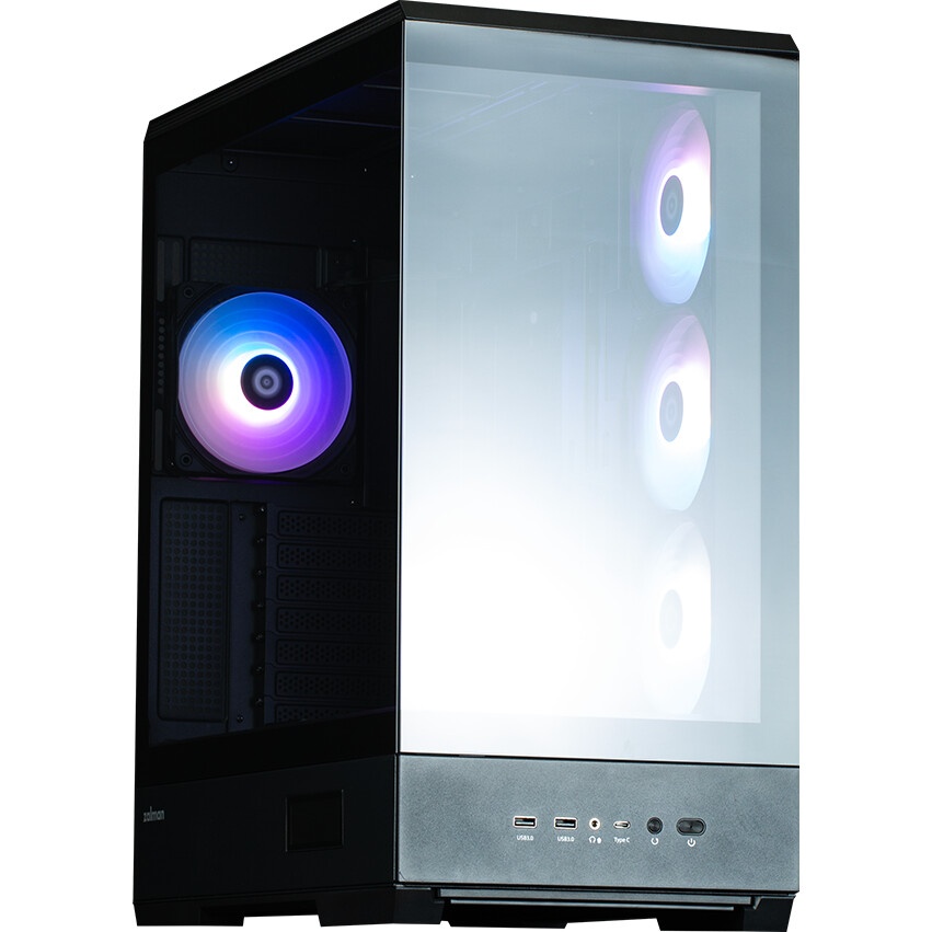 Корпус ZALMAN D50, ATX, BLACK, WINDOW, 2x3.5", 3x2.5", 1xUSB TYPE-C, 2xUSB3.0, FRONT 1xXF360, REAR 1