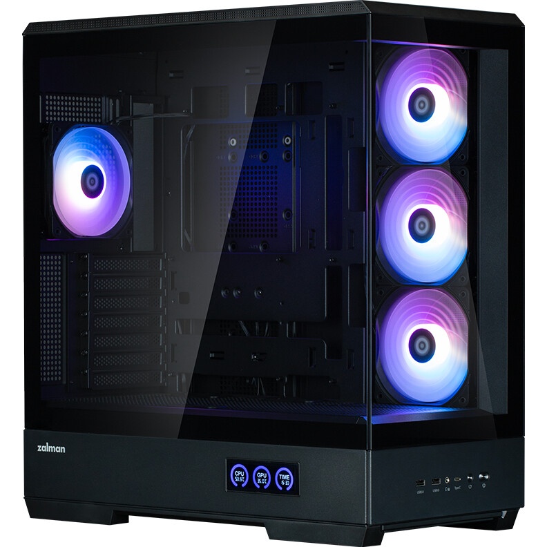 Корпус ZALMAN D50, ATX, BLACK, WINDOW, 2x3.5", 3x2.5", 1xUSB TYPE-C, 2xUSB3.0, FRONT 1xXF360, REAR 1