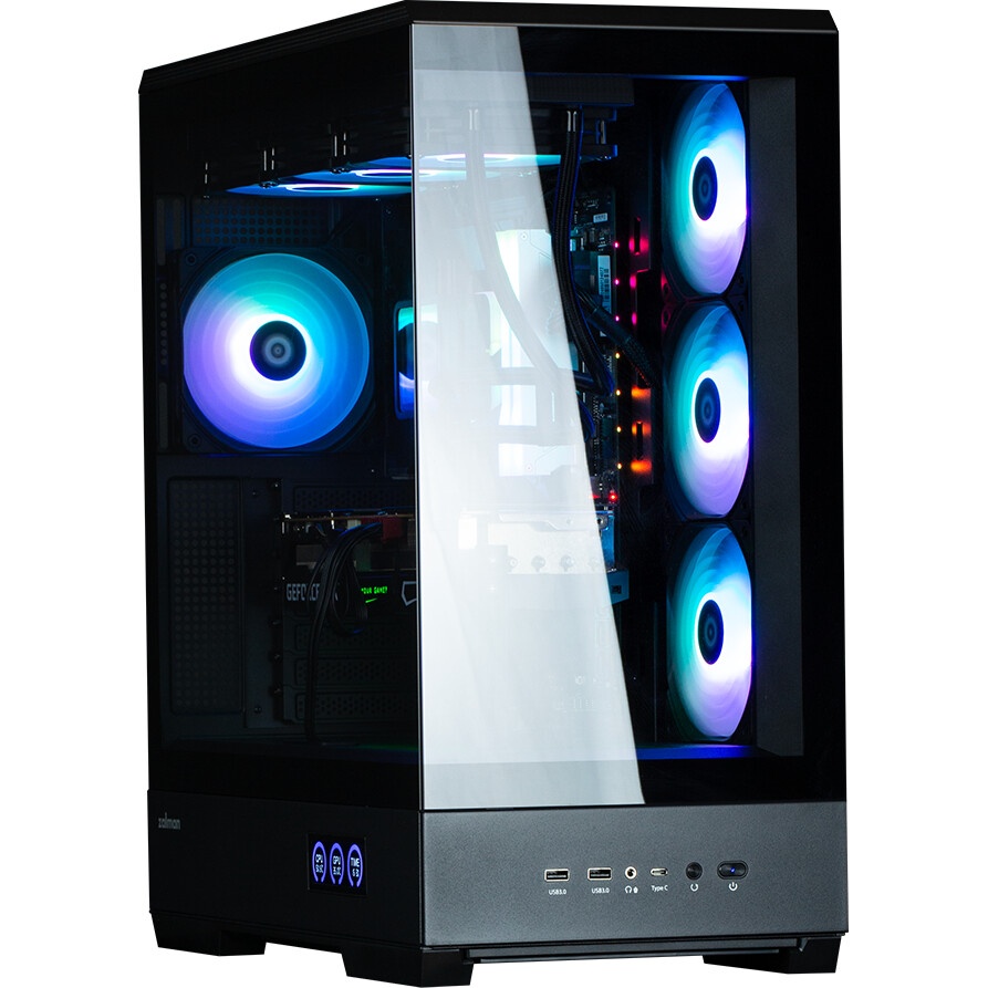 Корпус ZALMAN D50, ATX, BLACK, WINDOW, 2x3.5", 3x2.5", 1xUSB TYPE-C, 2xUSB3.0, FRONT 1xXF360, REAR 1