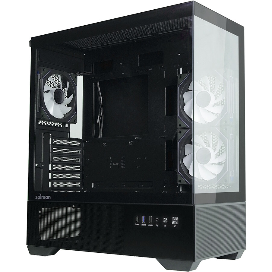 Корпус ZALMAN D50, ATX, BLACK, WINDOW, 2x3.5", 3x2.5", 1xUSB TYPE-C, 2xUSB3.0, FRONT 1xXF360, REAR 1