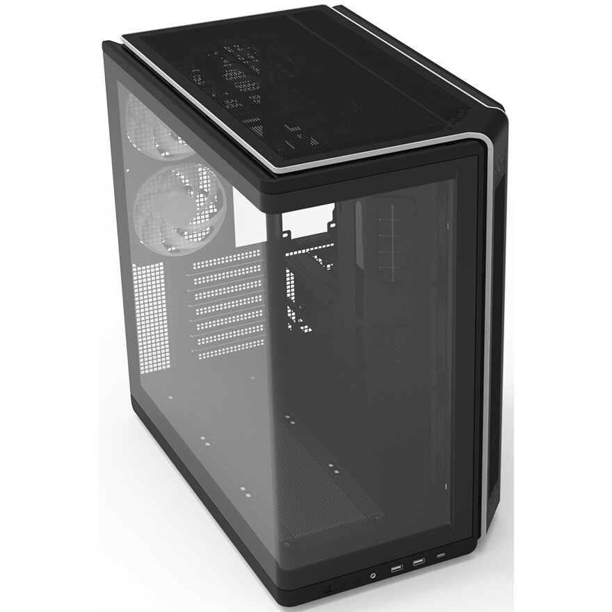 Корпус ZALMAN D50, ATX, BLACK, WINDOW, 2x3.5", 3x2.5", 1xUSB TYPE-C, 2xUSB3.0, FRONT 1xXF360, REAR 1