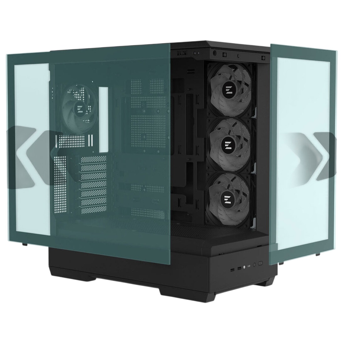 Корпус ZALMAN D50, ATX, BLACK, WINDOW, 2x3.5", 3x2.5", 1xUSB TYPE-C, 2xUSB3.0, FRONT 1xXF360, REAR 1