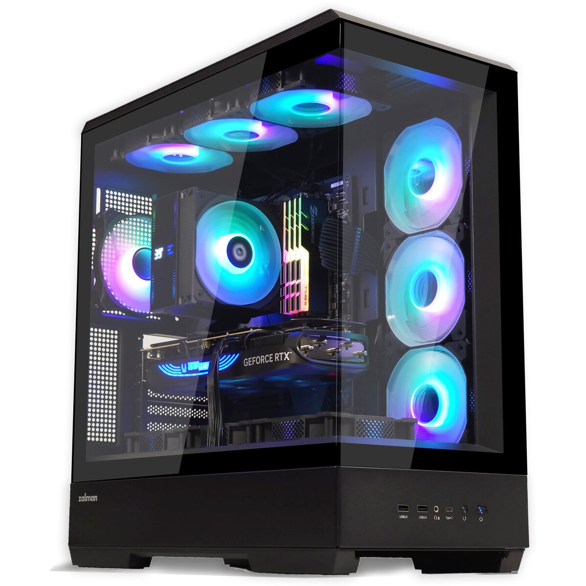 Корпус ZALMAN D50, ATX, BLACK, WINDOW, 2x3.5", 3x2.5", 1xUSB TYPE-C, 2xUSB3.0, FRONT 1xXF360, REAR 1