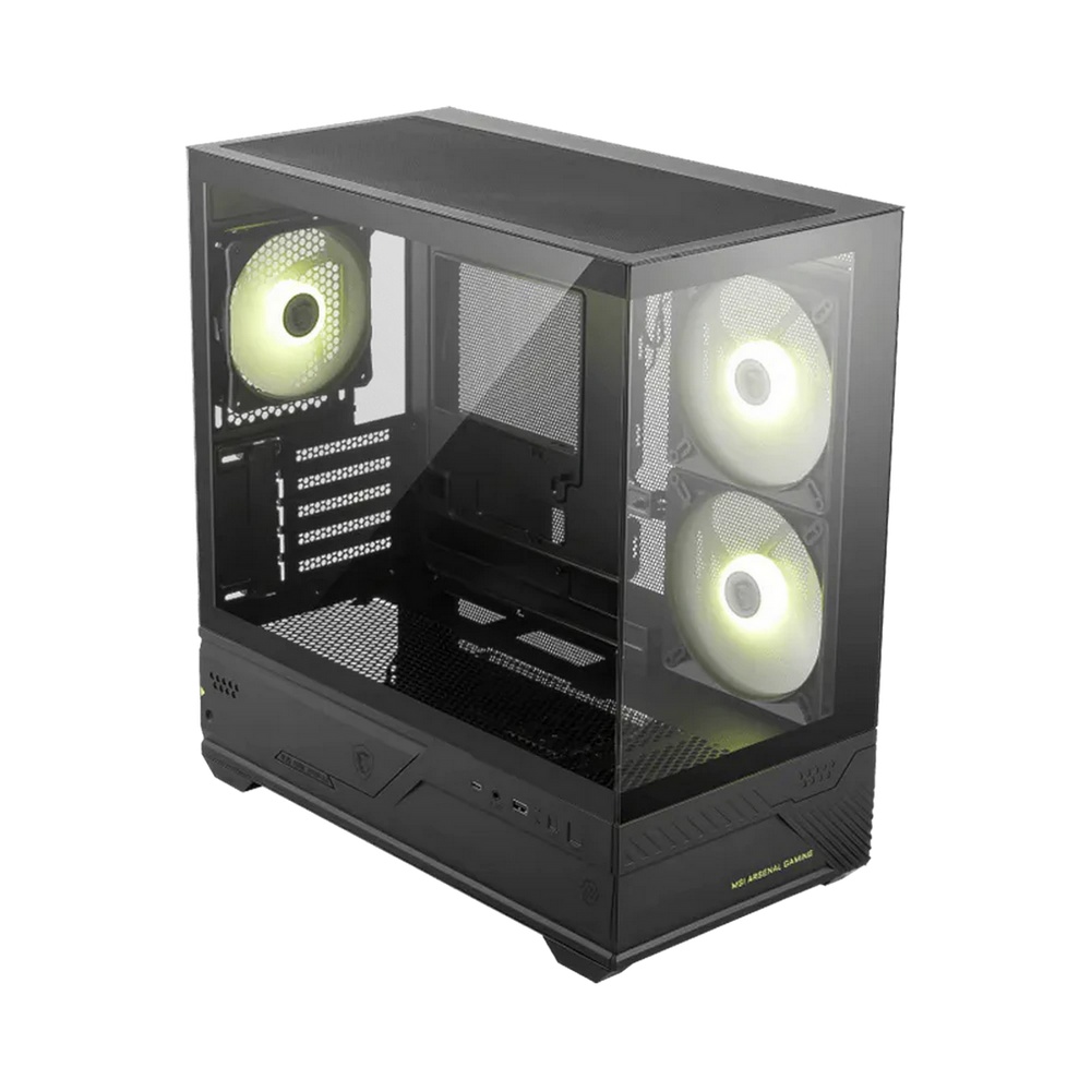 Корпус MSI MAG MAG PANO M110R PZ черный без БП mATX 6x120mm 2x140mm 2xUSB3.0 audio AirDuct bott PSU