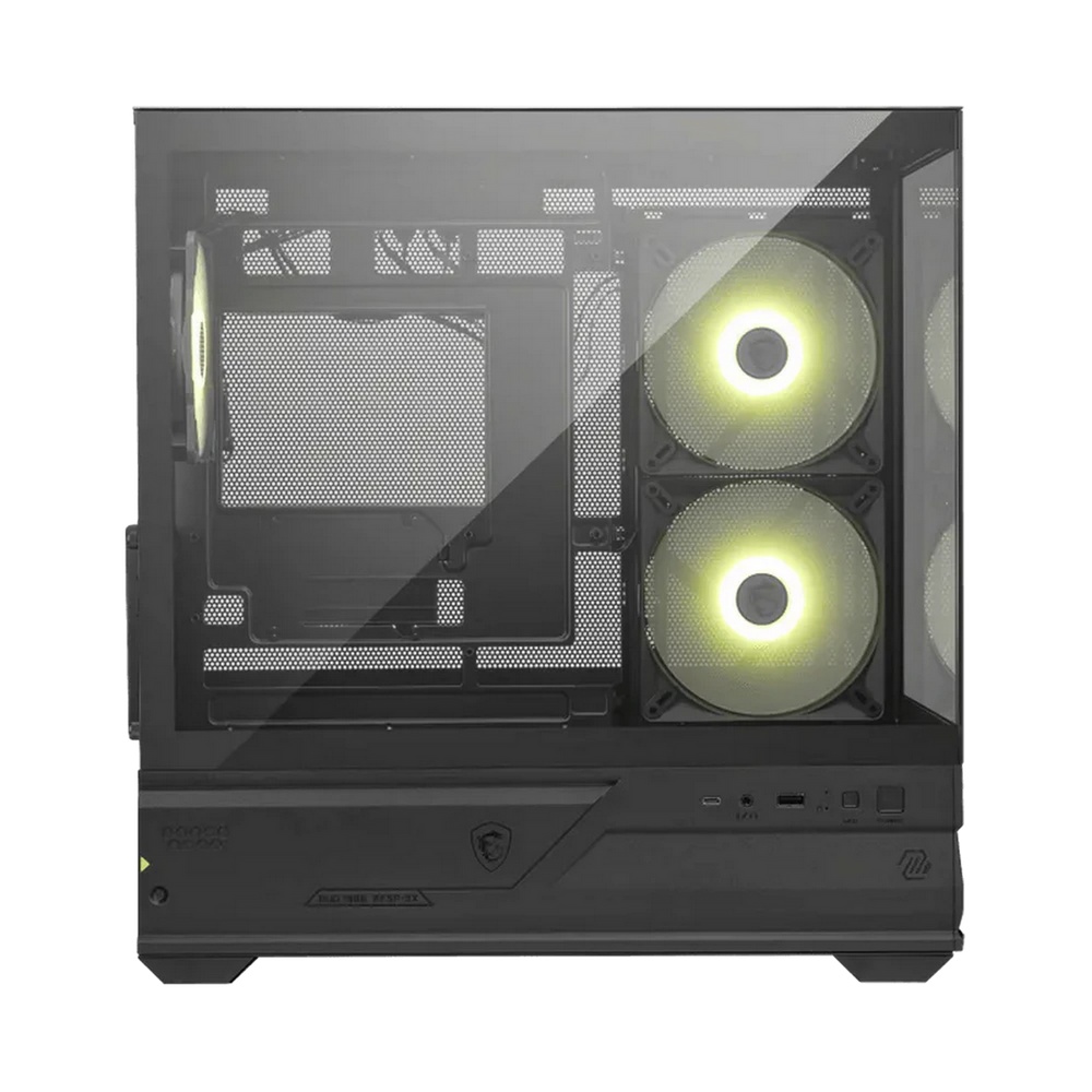 Корпус MSI MAG MAG PANO M110R PZ черный без БП mATX 6x120mm 2x140mm 2xUSB3.0 audio AirDuct bott PSU