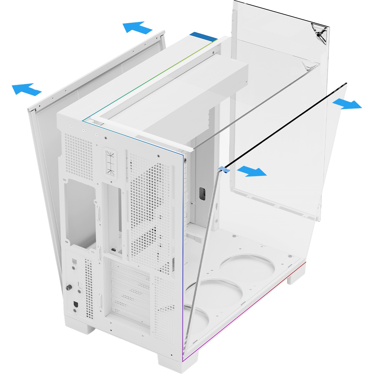 Корпус без блока питания Thermalright A70 Vision, Midi-Tower, TG, LCD, ARGB, no fans, 2xUSB-A 3.0, 1