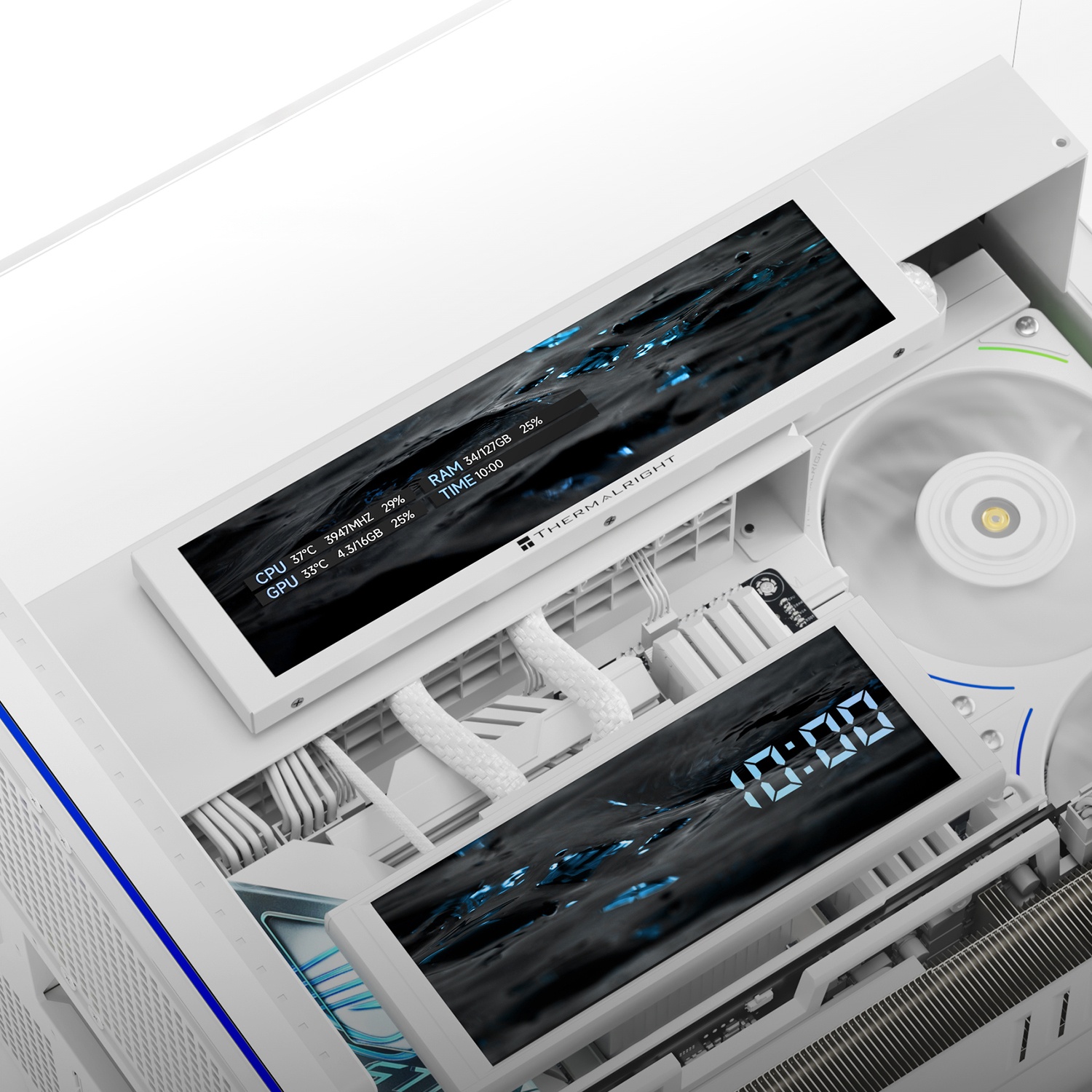 Корпус без блока питания Thermalright A70 Vision, Midi-Tower, TG, LCD, ARGB, no fans, 2xUSB-A 3.0, 1