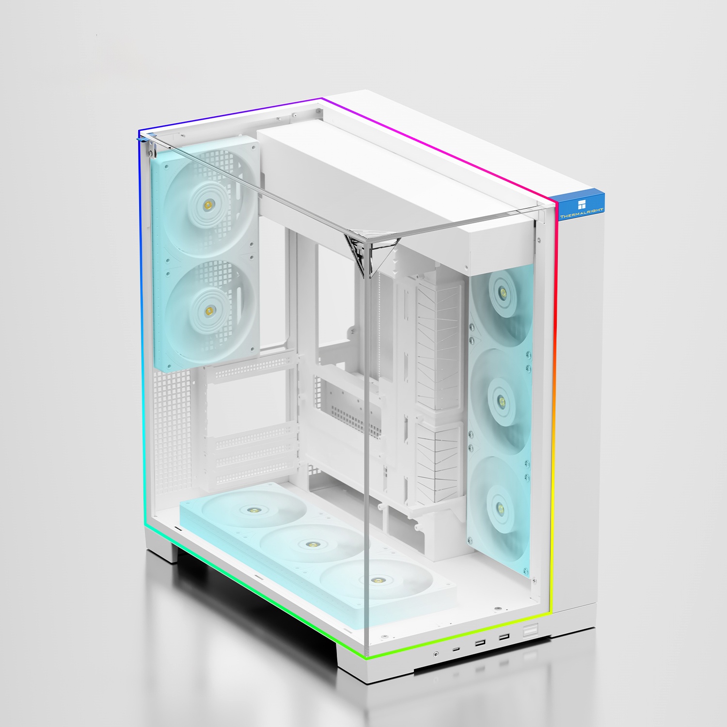 Корпус без блока питания Thermalright A70 Vision, Midi-Tower, TG, LCD, ARGB, no fans, 2xUSB-A 3.0, 1