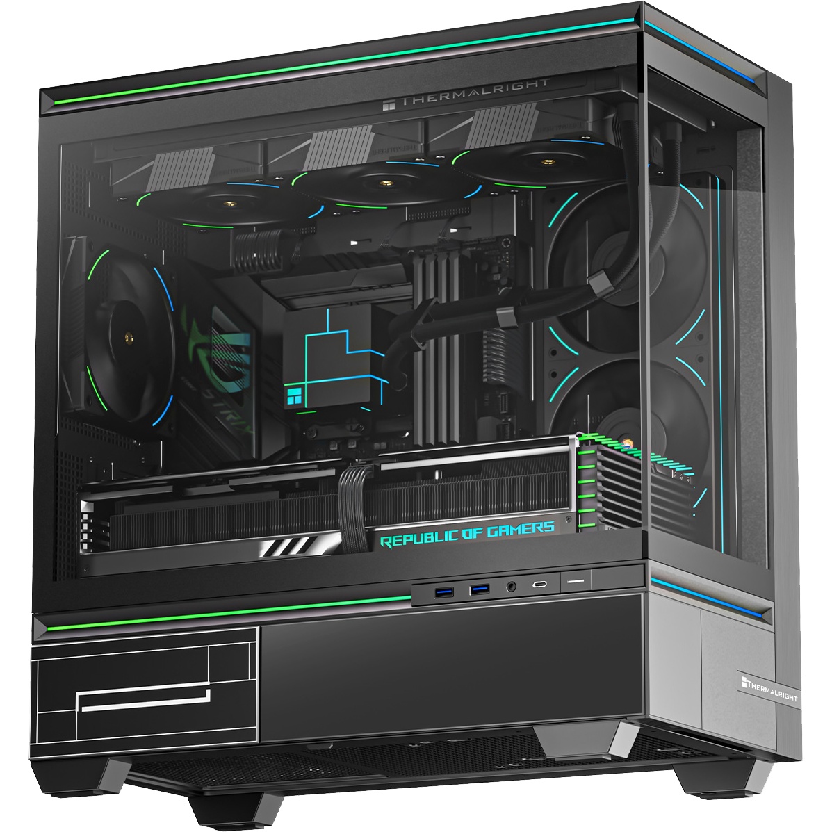 Корпус без блока питания Thermalright M10, Mini-Tower, TG, ARGB, no fans, 2xUSB-A 3.0, 1xUSB Type-C,