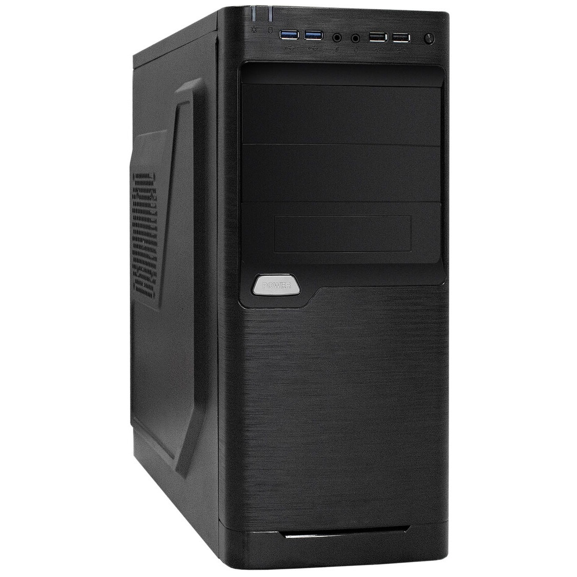 Корпус для ПК FoxLine FL-886-FZ500R-U32 ATX case, black w/PSU 500W 12cm, w/2xUSB3.0, w/ pwr cord, w/