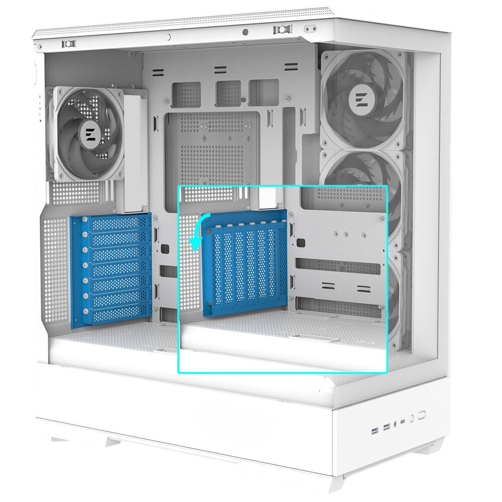 Корпус Zalman D50 белый без БП ATX 11x120mm 2x140mm 2xUSB3.0 audio bott PSU