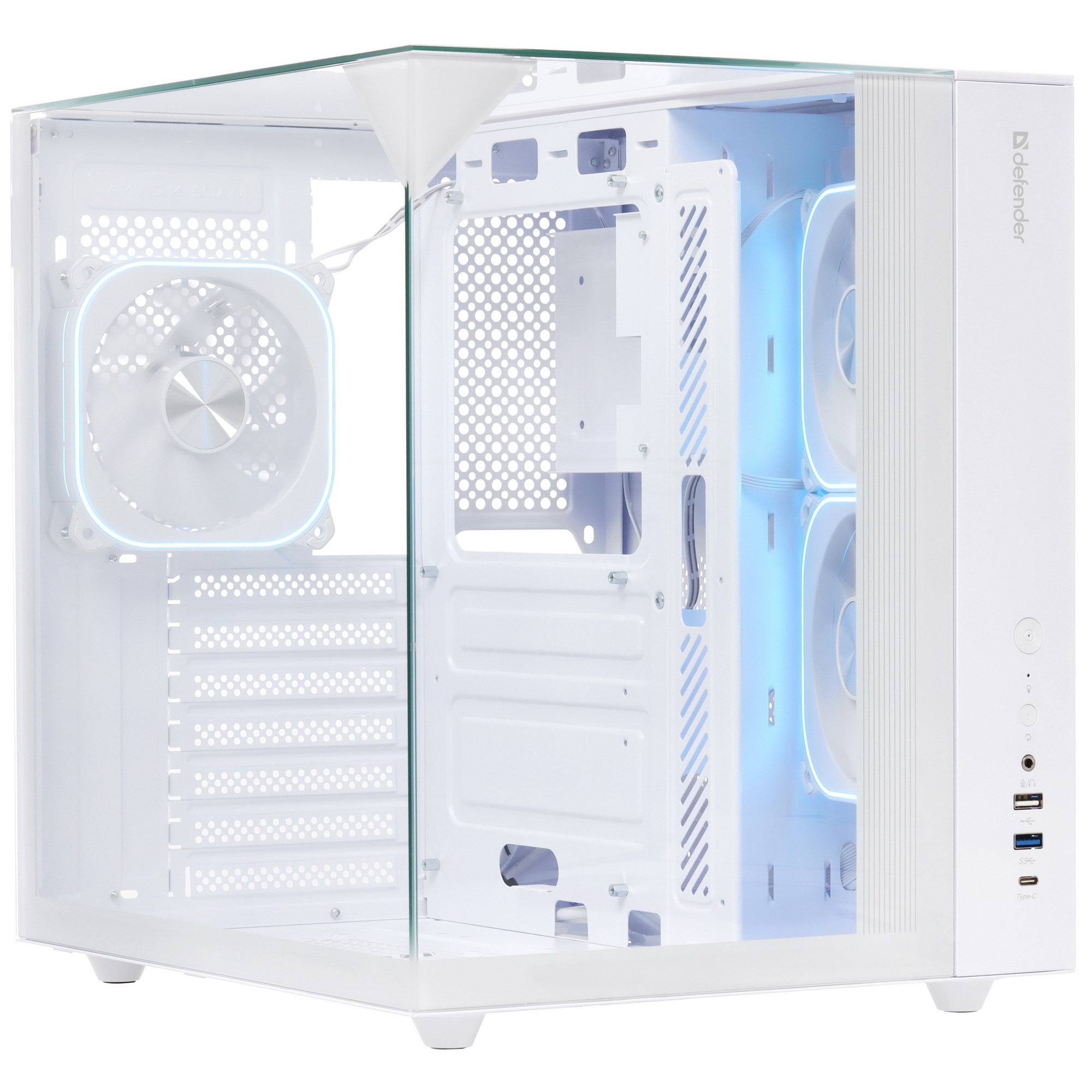 Корпус MIDITOWER CryoCube ATX Micro-ATX Mini-ITX W/O PSU 3x12cm Fan USB1.1+3.0+Type-C+audio белый с
