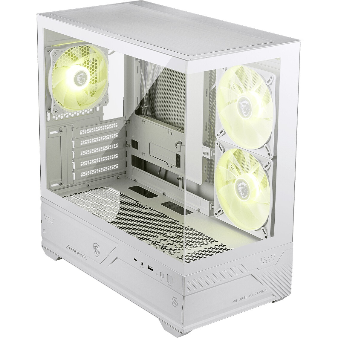 Корпус для ПК MSI MAG PANO M110R WHITE , Micro-ATX, 1xUSB 3.2 Gen 1, 1xUSB 3.2 Gen2x2 Type-C, 2x140m