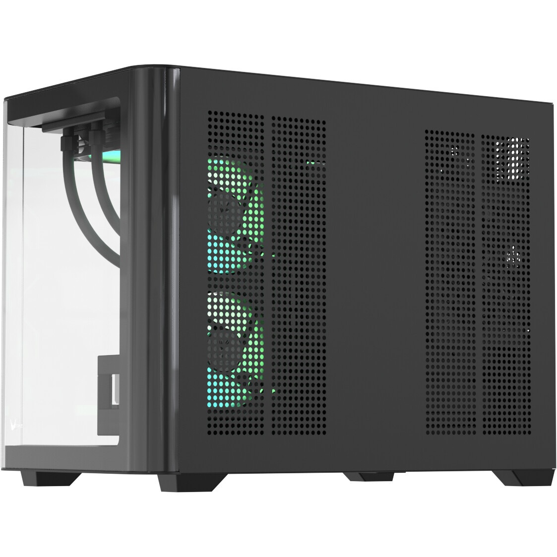Корпус Case ID-Cooling VIEW 500 ARGB Black mATX/win TG/3 fans/Gen2 Type C/CPU 162mm/GPU 407mm/no PSU