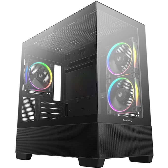 Корпус Case ID-Cooling VIEW 500 ARGB Black mATX/win TG/3 fans/Gen2 Type C/CPU 162mm/GPU 407mm/no PSU