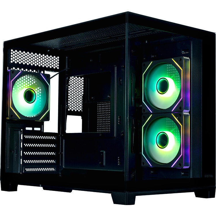 Корпус Case ID-Cooling VIEW 500 ARGB Black mATX/win TG/3 fans/Gen2 Type C/CPU 162mm/GPU 407mm/no PSU