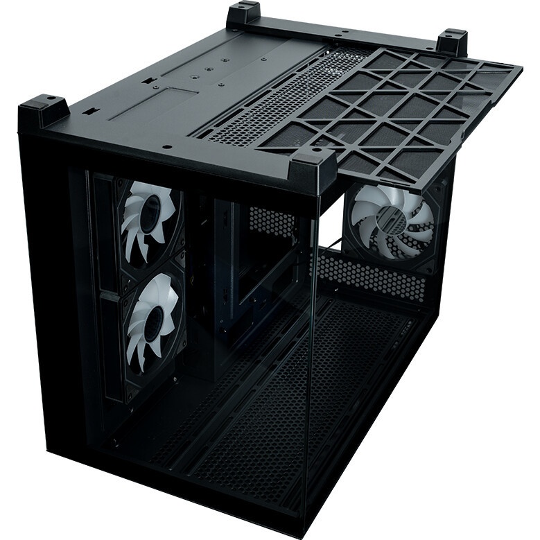 Корпус Case ID-Cooling VIEW 500 ARGB Black mATX/win TG/3 fans/Gen2 Type C/CPU 162mm/GPU 407mm/no PSU