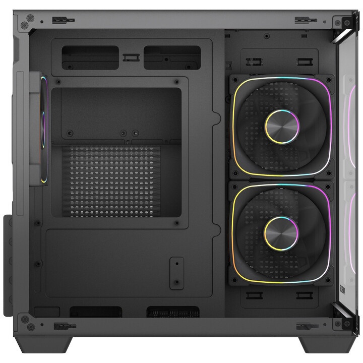 Корпус Case ID-Cooling VIEW 500 ARGB Black mATX/win TG/3 fans/Gen2 Type C/CPU 162mm/GPU 407mm/no PSU